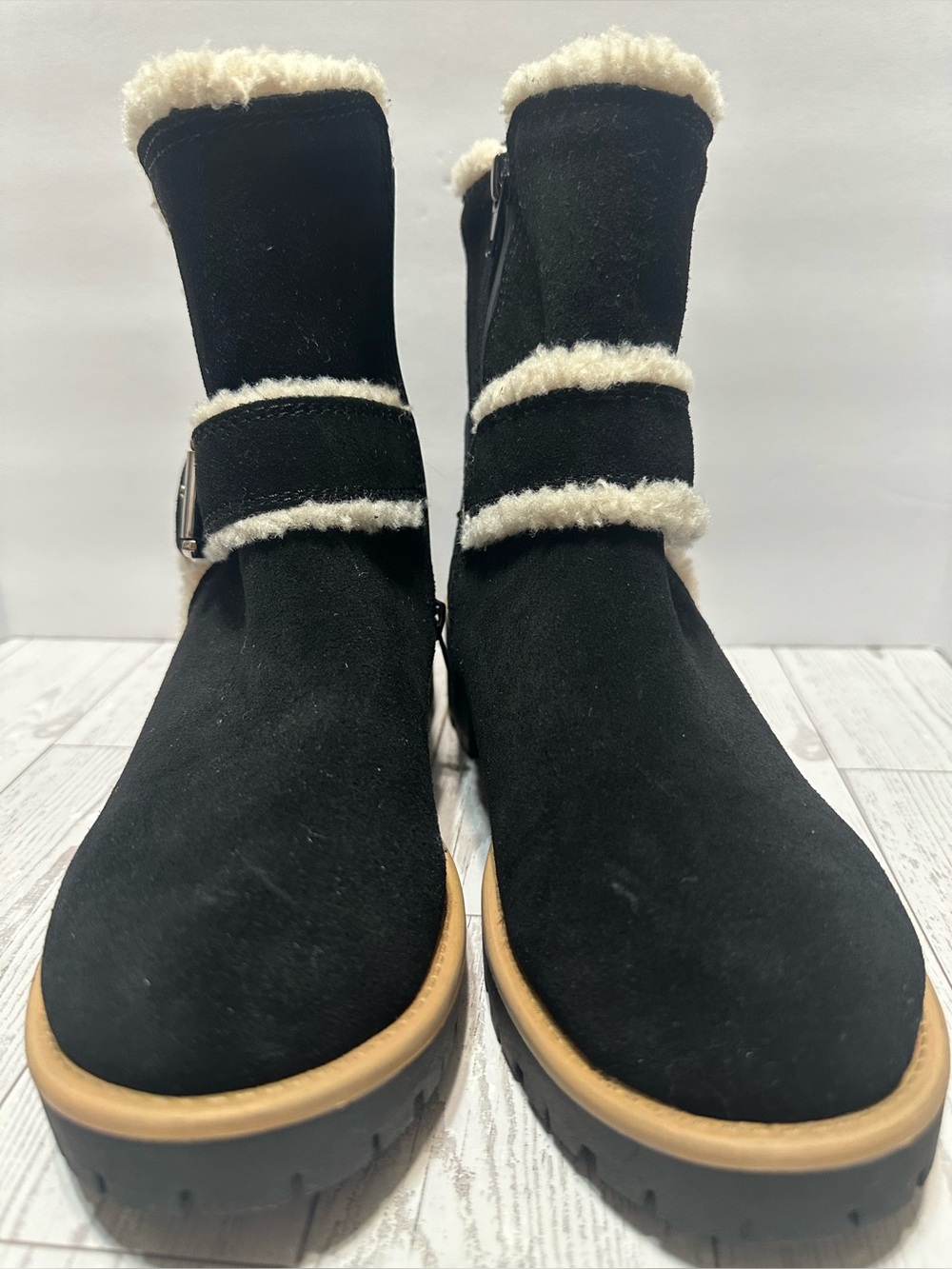 NWT - Blondo ‘Margo’ Waterproof Suede Bootie w/Faux Fur Trim, Black, Sz 6.5